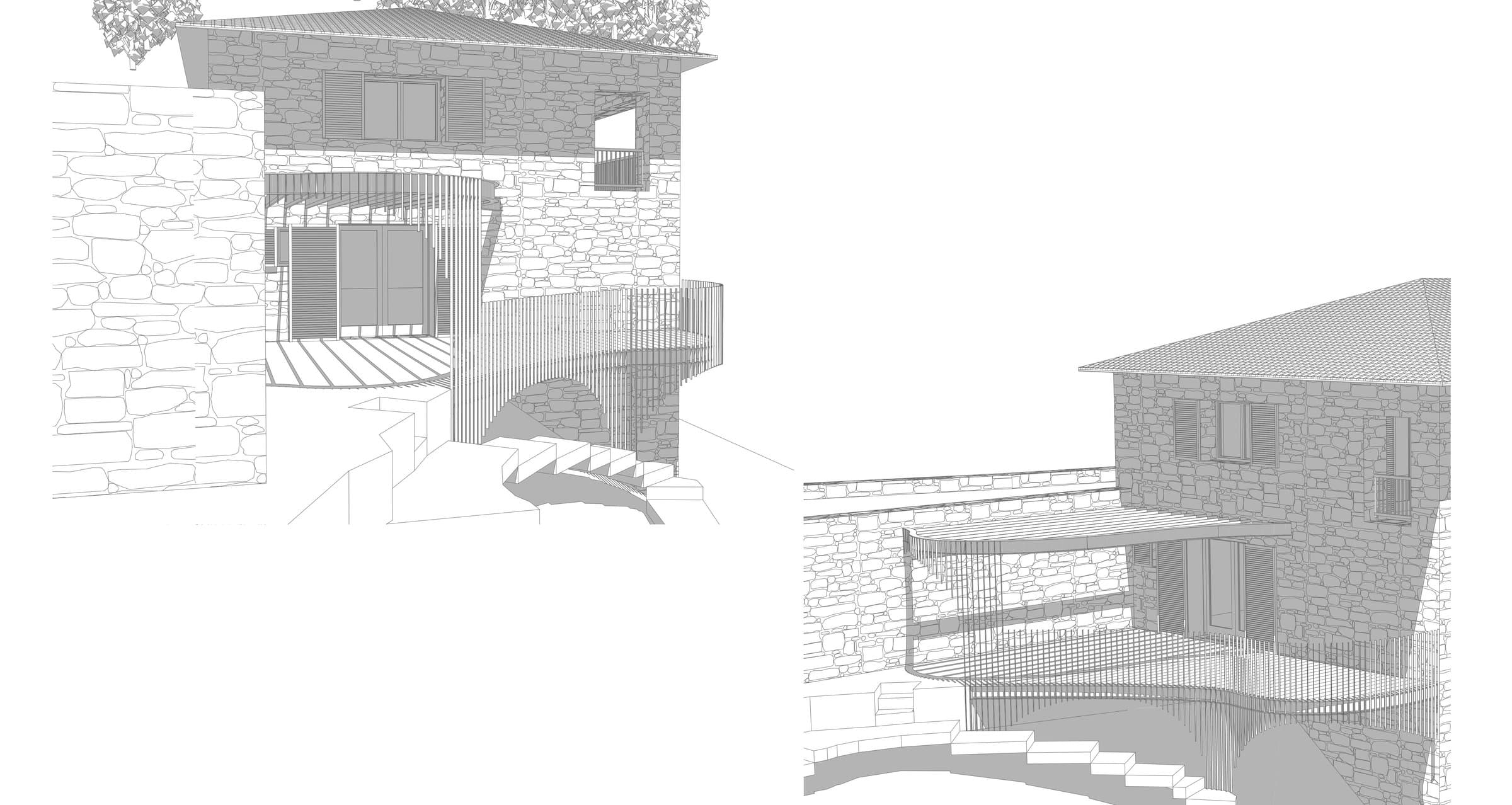 Pergola en bois, projet Taine